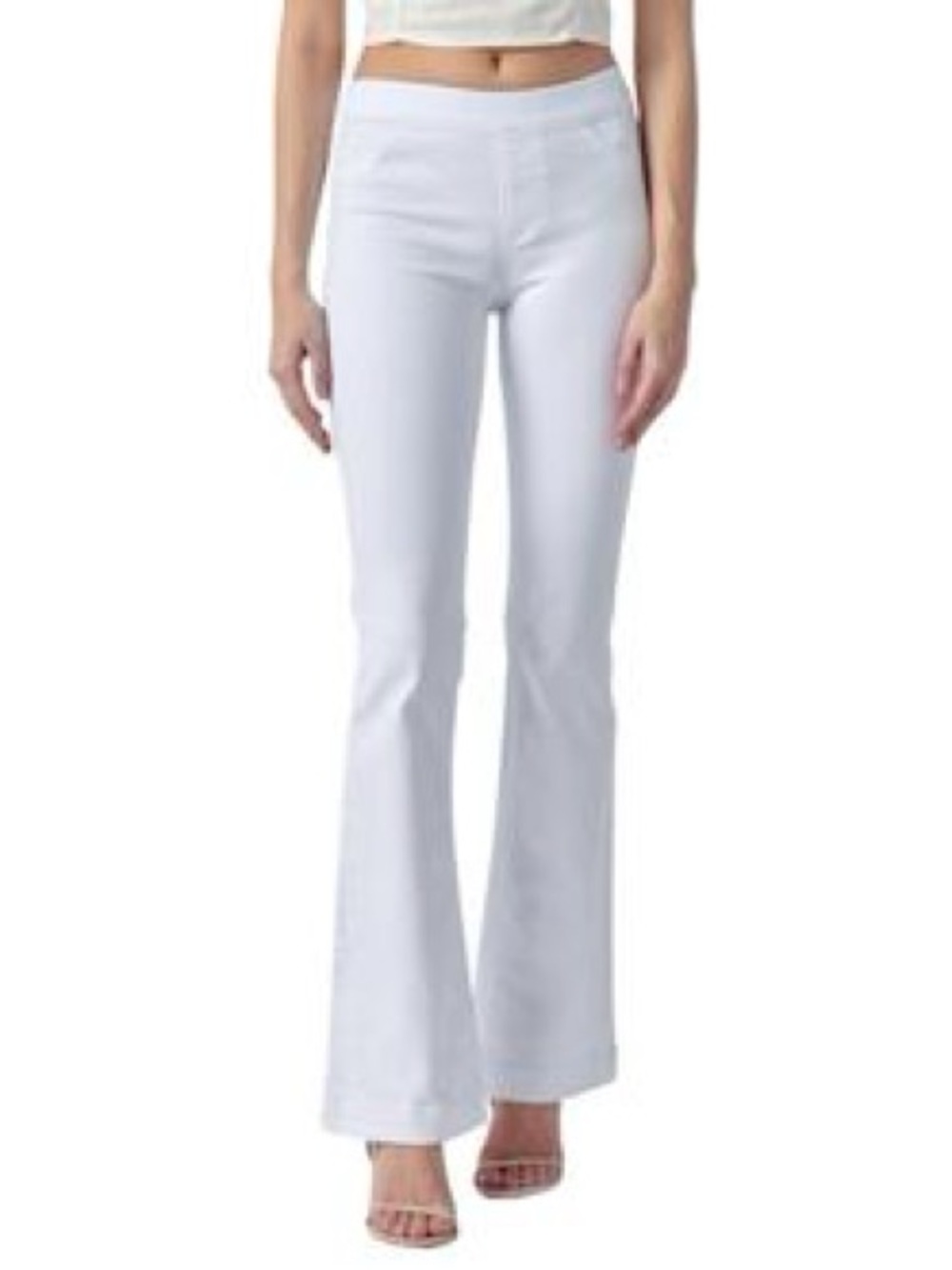 NWT Size large Cello Women’s White Flared Jeans These are Long